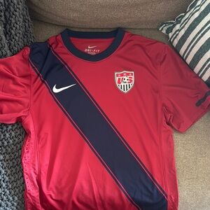 Nike Red and Blue Soccer Jersey